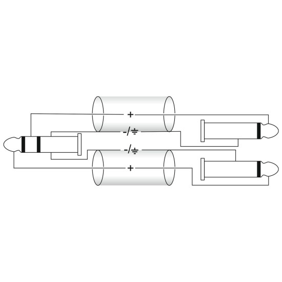 OMNITRONIC Adattatore Audio 3,5mm a 2x 6,3mm Jack 6m - Cavo Nero