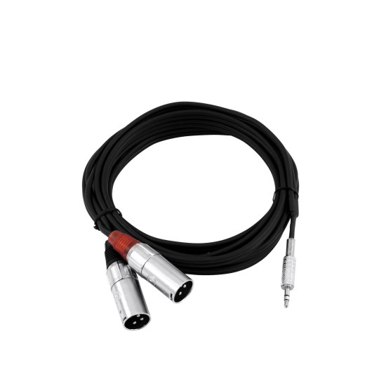 Cavo Adattatore Audio OMNITRONIC 3,5 mm Jack a 2 XLR Maschio - 3 m, Nero