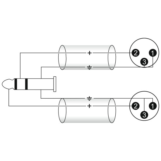 Cavo Adattatore Audio OMNITRONIC 3,5 mm Jack a 2x XLR, 1,5 m Nero