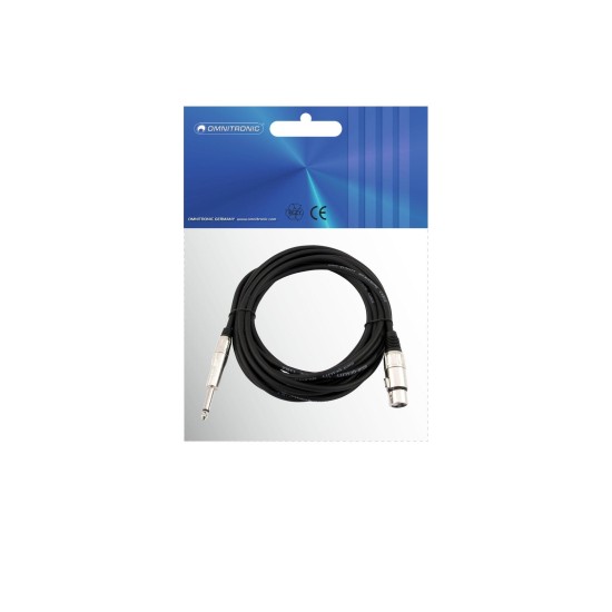 OMNITRONIC Cavo Adattatore Audio XLR Femmina a Jack Mono 6,3 mm - 2 m Nero