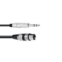 Adattatore Audio Omnitronic XLR Femmina a Jack Stereo 6,3mm - Cavo 2m Nero
