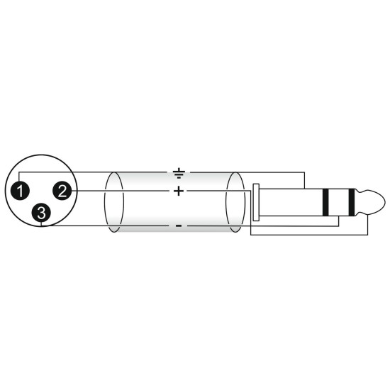 Cavo Adattatore Audio OMNITRONIC XLR(M) a Jack Stereo 2 m Nero