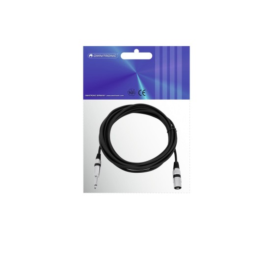 Cavo Adattatore Audio XLR(M) a Jack Mono 5m Nero - OMNITRONIC