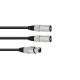Cavo adattatore audio OMNITRONIC 1m, XLR(F) a 2xXLR(M), nero
