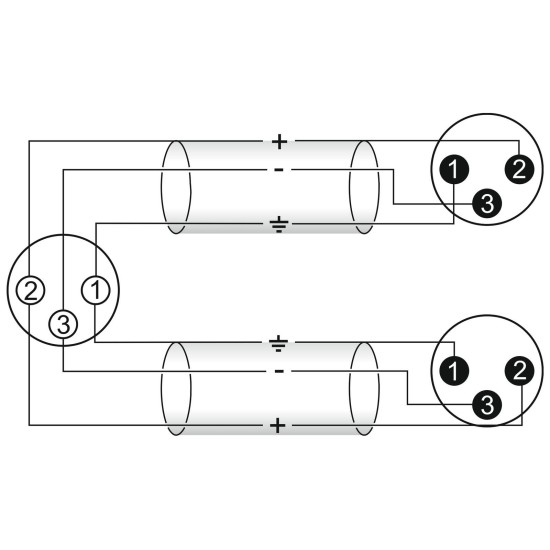 Cavo Adattatore Audio Omnitronic: XLR Femmina a 2 XLR Maschio, 1,5m, Nero