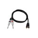 Cavo Adattatore Audio OMNITRONIC 2x Jack 6,3mm a 2x RCA 1,5m Nero