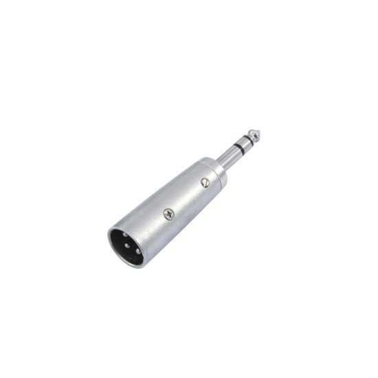 Adattatore Audio OMNITRONIC XLR Maschio a Jack Stereo 6,3 mm - Metallo Argento