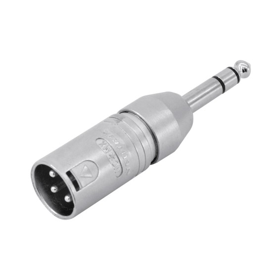 Adattatore Professionale NEUTRIK XLR Maschio a Jack 6,35 mm Stereo NA3MP