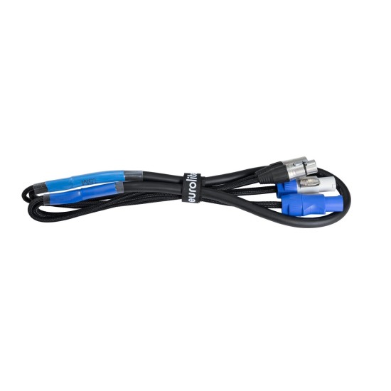 EUROLITE Cavo Combinato DMX P-Con/XLR 3 Pin, 1,5m - Cavo Ibrido di Potenza Professionale