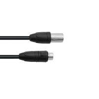 Cavo DMX Professionale IP65 5m 3 Poli Nero per Esterni - PSSO