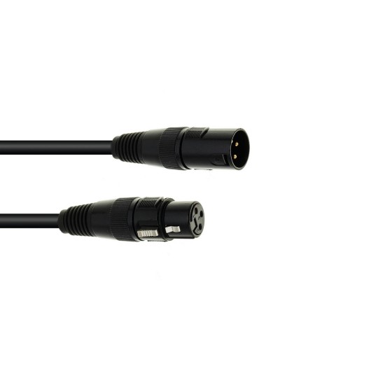 Cavo DMX XLR 3 Poli 3m Nero - EUROLITE per Illuminazione Scenografica