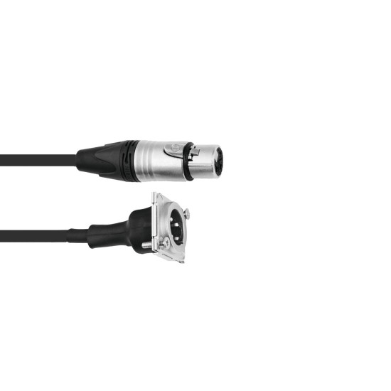 Cavo Patch XLR(F)/XLR(M) 1m Nero - PSSO con Connettori NEUTRIK