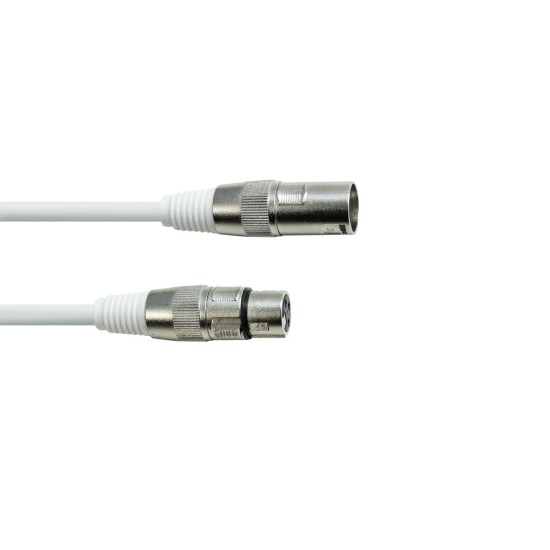 Cavo DMX XLR 3 Poli 3m Bianco per Proiettori LED e Sistemi di Illuminazione