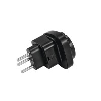 OMNITRONIC Adattatore da Viaggio EU/CH Plug 10A Nero - Universale per più Paesi