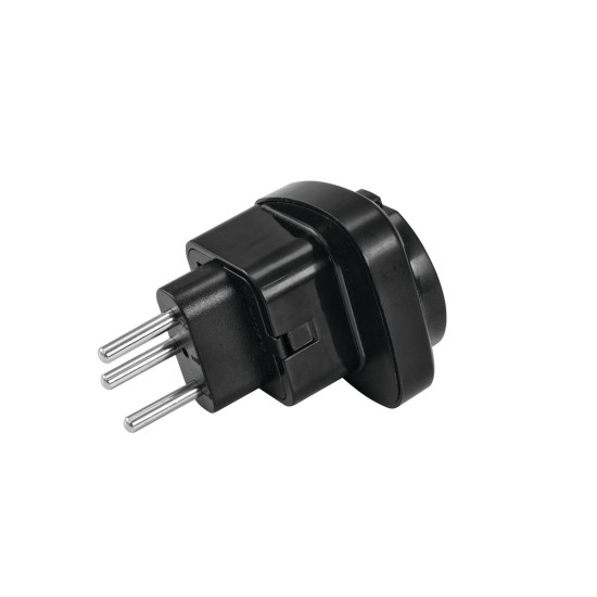 OMNITRONIC Adattatore da Viaggio EU/CH Plug 10A Nero - Universale per più Paesi