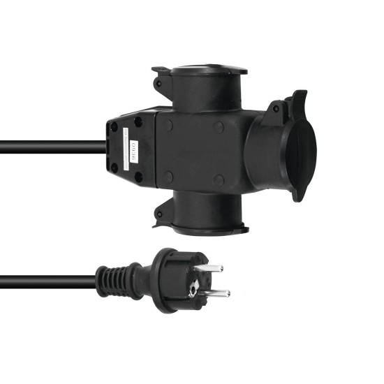 EUROLITE Prolunga 3x1,5 mm² 3m IP44 - Cavo Alimentazione Triplo per Uso Esterno