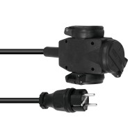 PSSO Prolunga Tripla 3x2,5 10m IP54 Nero per Eventi all'Aperto | Made in Germany