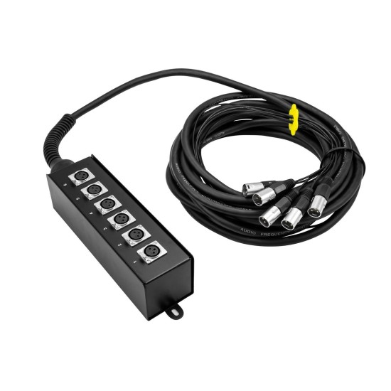 OMNITRONIC Stagebox Multicore MUS-610: Multicore Professionale 6 Ingressi, 10 Metri, Connettori XLR