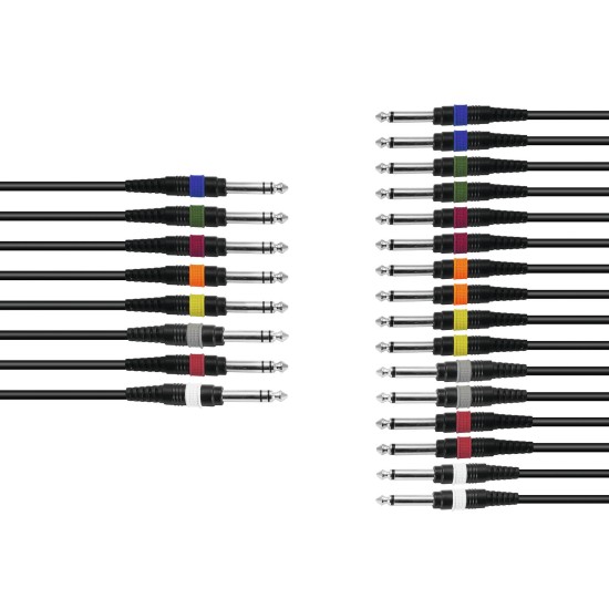 Cavo Frusta Audio Professionale 15m - 8x Jack Stereo, 16x Mono