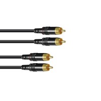 SOMMER CABLE Cavo RCA Hicon 2x2 1 m Nero - Alta Qualità Made in Germany