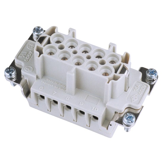 Inserto Presa 10 Poli 16A ILME con Morsetto a Vite - Made in Europe