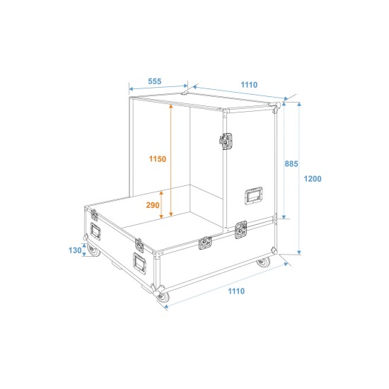 Custodia Professionale con Ruote per Palla a Specchio 100 cm - Flight Case Resistente