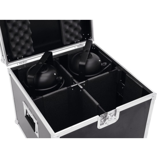 ROADINGER Flightcase Professionale per 4 PAR-56 Spot, Custodia Universale Extra Alta