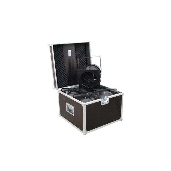 ROADINGER Flightcase PRO per 4x PAR-64 Spot, Custodia Universale in Legno di Betulla