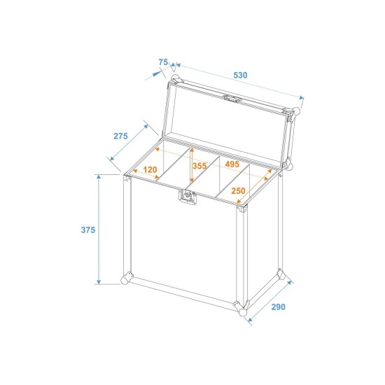 ROADINGER Flightcase M per 4 SLS - Custodia Professionale in Betulla