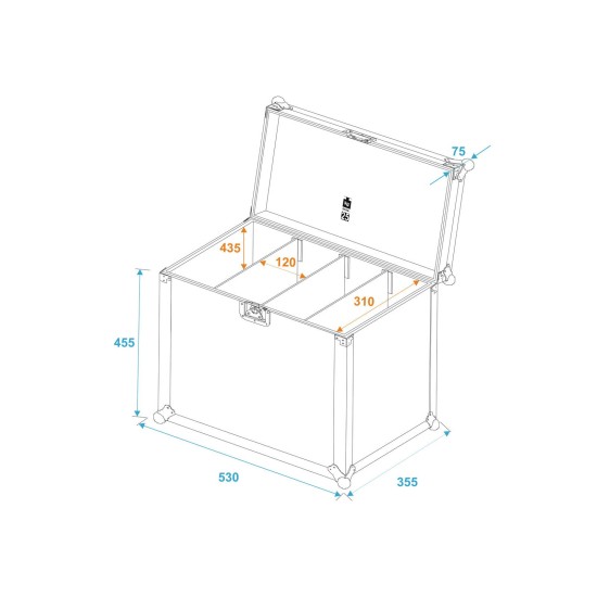 ROADINGER Flightcase L per 4 SLS - Custodia Universale Imbottita in Legno Multistrato