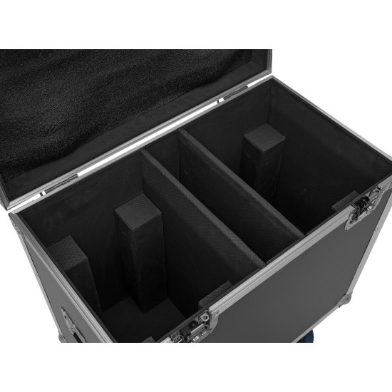 ROADINGER Flightcase con Ruote per 2 IP TMH-H420 - Custodia Protettiva in Legno Laminato