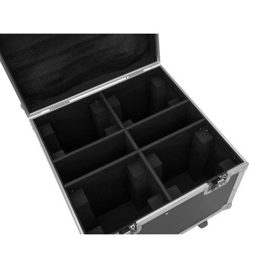 ROADINGER Flightcase Professionale con Ruote per 4 Proiettori LED TMH-S90/H90/B90