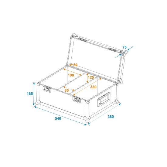 ROADINGER Flightcase per 2 TSL-150/250/350 - Custodia Professionale con Imbottitura e Serrature di Blocco