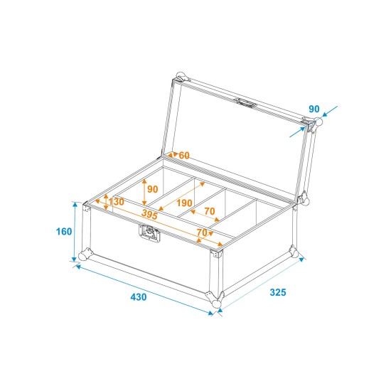 Flightcase ROADINGER EC-4AC per 4 AKKU Flat Light - Custodia Protettiva Professionale