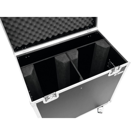 ROADINGER Flightcase PRO per 2 PFE-100/120 con Ruote, Vani Accessori e Imbottitura in Schiuma