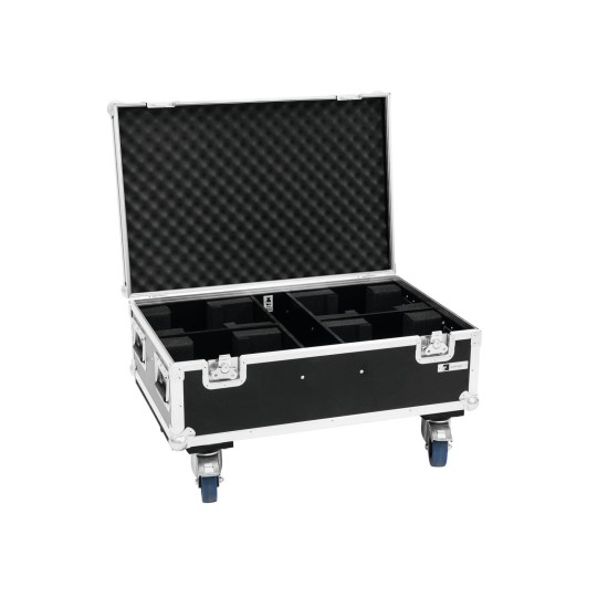 ROADINGER Flightcase Professionale 4x THA-40 PC con Ruote Girevoli e Vano Accessori