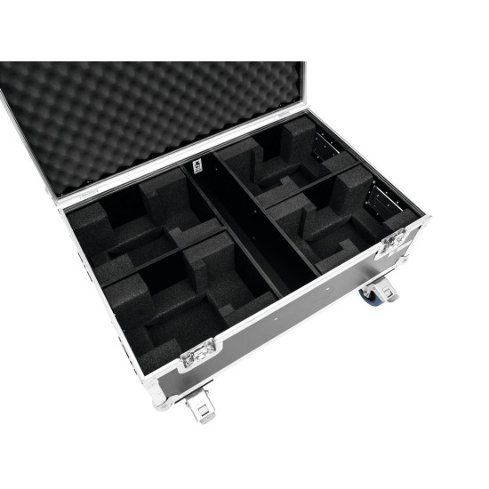 ROADINGER Flightcase Professionale 4x THA-40 PC con Ruote Girevoli e Vano Accessori