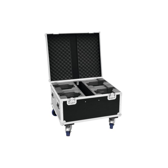 ROADINGER Flightcase PRO con Ruote per 4 LED TMH-X1 Beam a Testa Mobile
