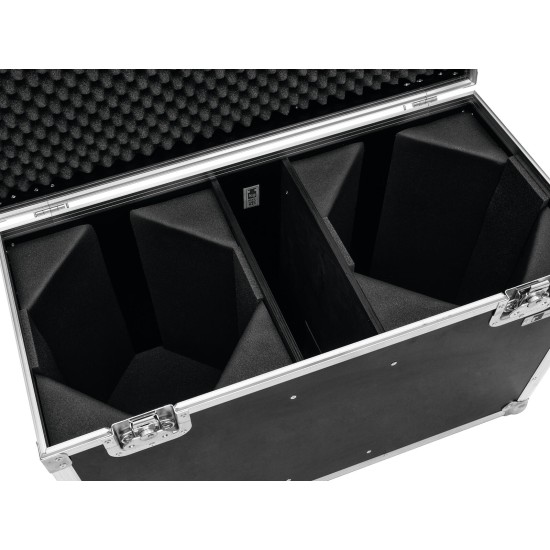 ROADINGER Flightcase PRO per 2 LED THA-100F/THA-120PC con Vano Accessori