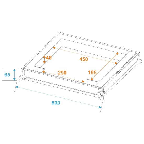 ROADINGER Flightcase DMX Move Bigfoot - Custodia Professionale con Imbottitura in Schiuma e Telaio in Alluminio