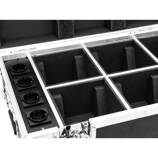 ROADINGER Flightcase per 4 AKKU TL-3 Trusslight con QuickDMX e Funzione di Ricarica