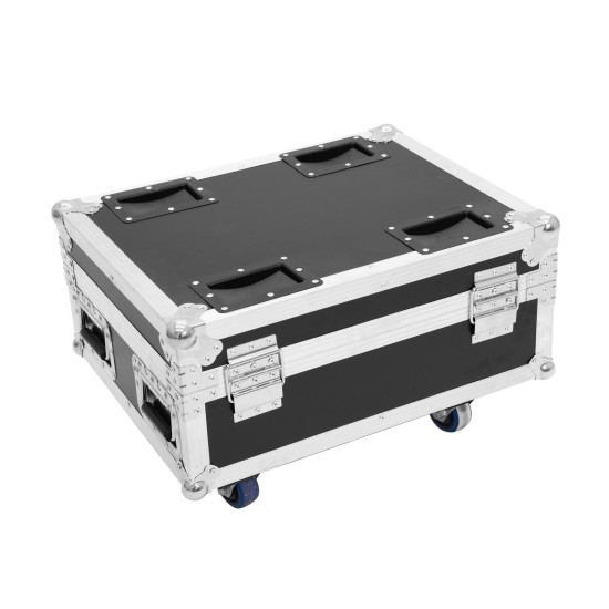 Flightcase ROADINGER per 4 AKKU IP UP-4 QuickDMX con Ricarica e Ruote Girevoli