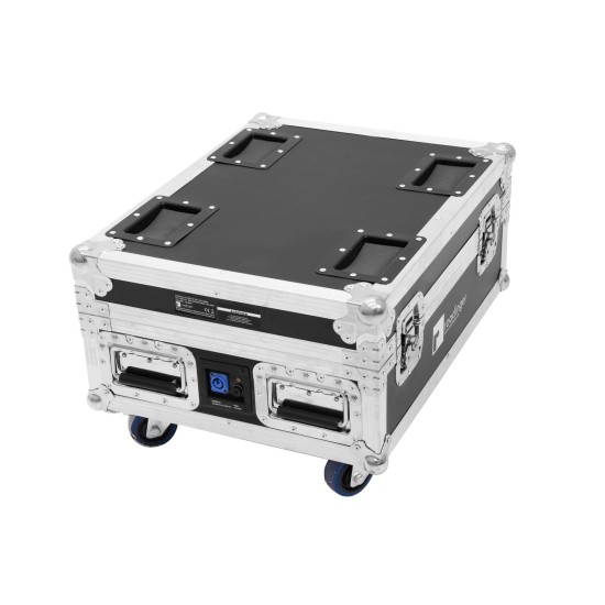 Flightcase ROADINGER per 4 AKKU IP UP-4 QuickDMX con Ricarica e Ruote Girevoli