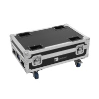 ROADINGER Flightcase per 4 AKKU BAR-6 Glow QCL Flex con Ricarica e Funzione QuickDMX