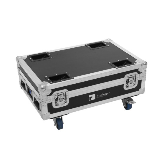 ROADINGER Flightcase per 4 AKKU BAR-6 Glow QCL Flex con Ricarica e Funzione QuickDMX