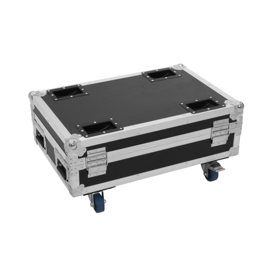 ROADINGER Flightcase per 4 AKKU BAR-6 Glow QCL Flex con Ricarica e Funzione QuickDMX