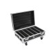 ROADINGER Flightcase per 4 AKKU BAR-6 Glow QCL Flex con Ricarica e Funzione QuickDMX