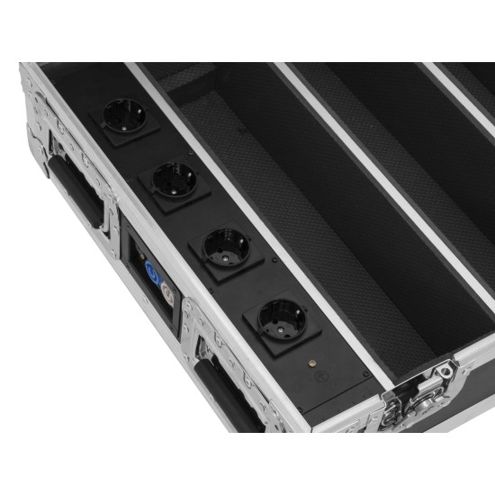 ROADINGER Flightcase per 4 AKKU BAR-6 Glow QCL Flex con Ricarica e Funzione QuickDMX