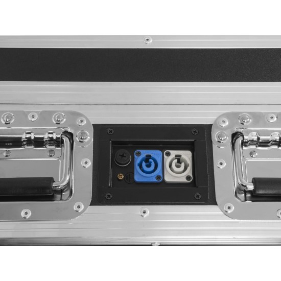 ROADINGER Flightcase per 4 AKKU BAR-6 Glow QCL Flex con Ricarica e Funzione QuickDMX