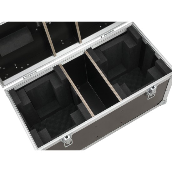 ROADINGER Flightcase per 2 LED TMH-17 con Vano Accessori e Struttura in Legno Multistrato